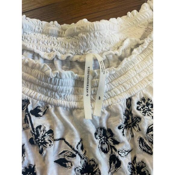ANTHROPOLOGIE Annie Off the Shoulder Floral Embroidered Blouse boho - Picture 9 of 11